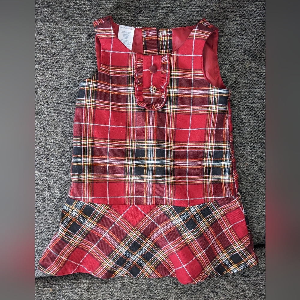 Wonderkids Red and Yellow Plaid Dress